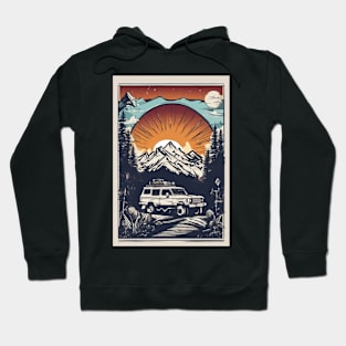 Beautiful nocturnal sun and mountain in the background Hoodie